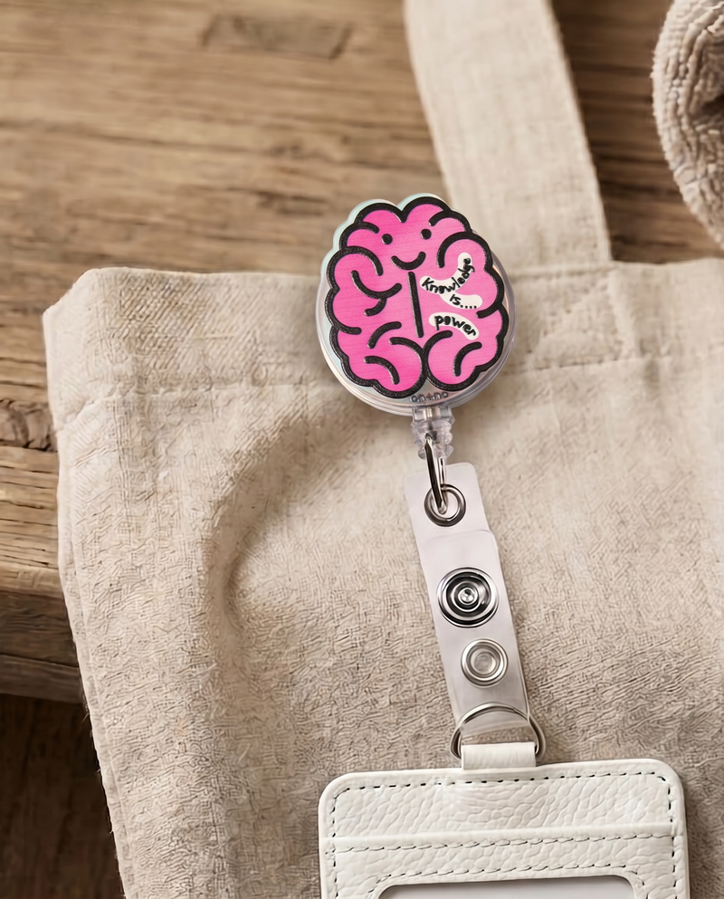 Retractable Badge Reel - Brain