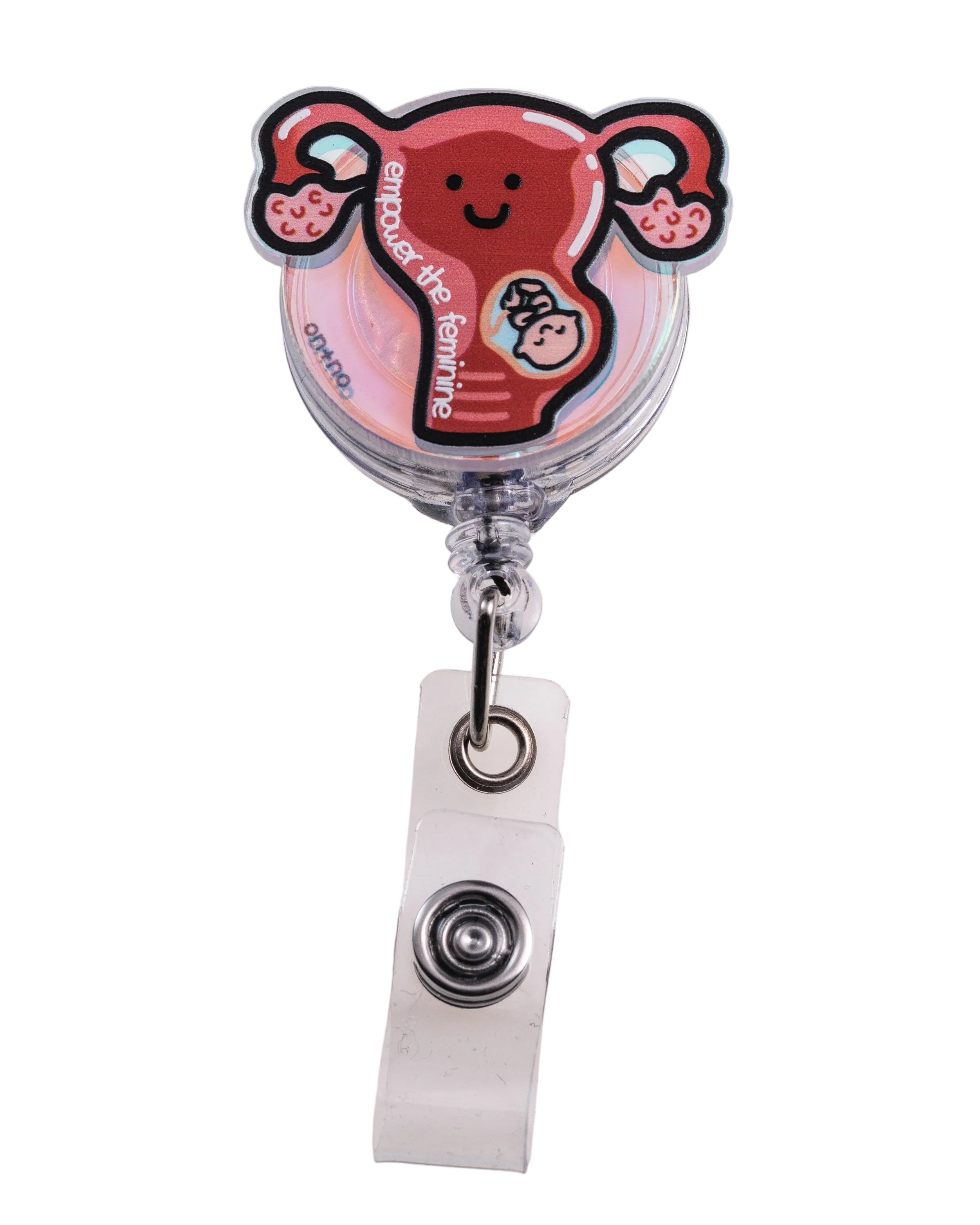 Retractable badge reel - Uterus Mom